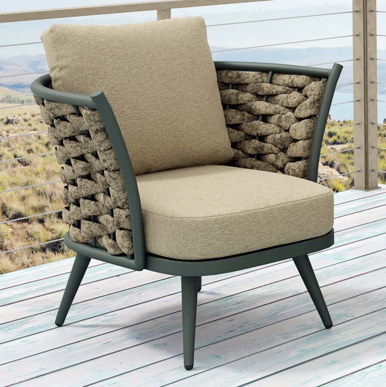 Taupe lounge online chair