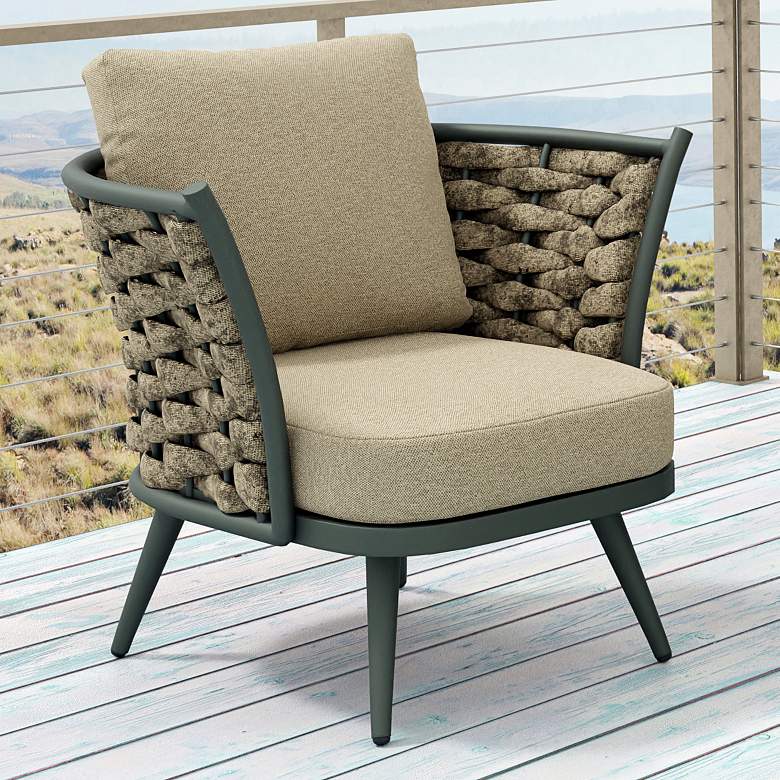 Image 2 Solna Taupe Aluminum Outdoor Lounge Chair