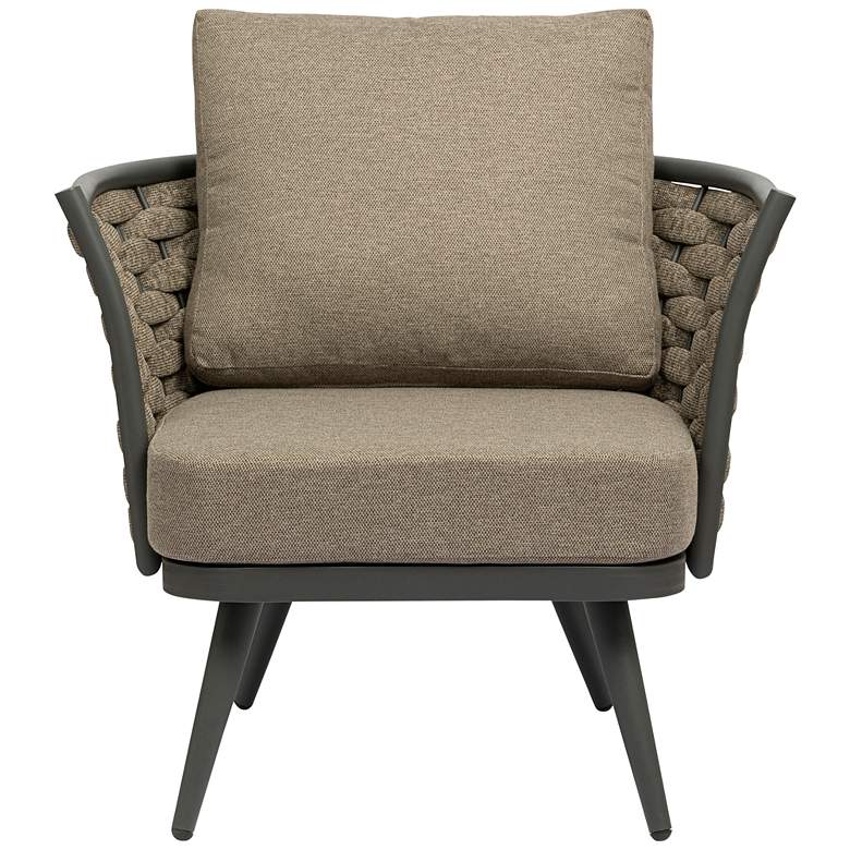 Image 6 Solna Taupe Aluminum Outdoor Lounge Chair more views