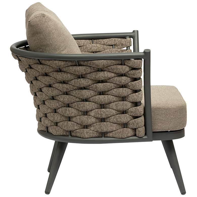 Image 7 Solna Taupe Aluminum Outdoor Lounge Chair more views