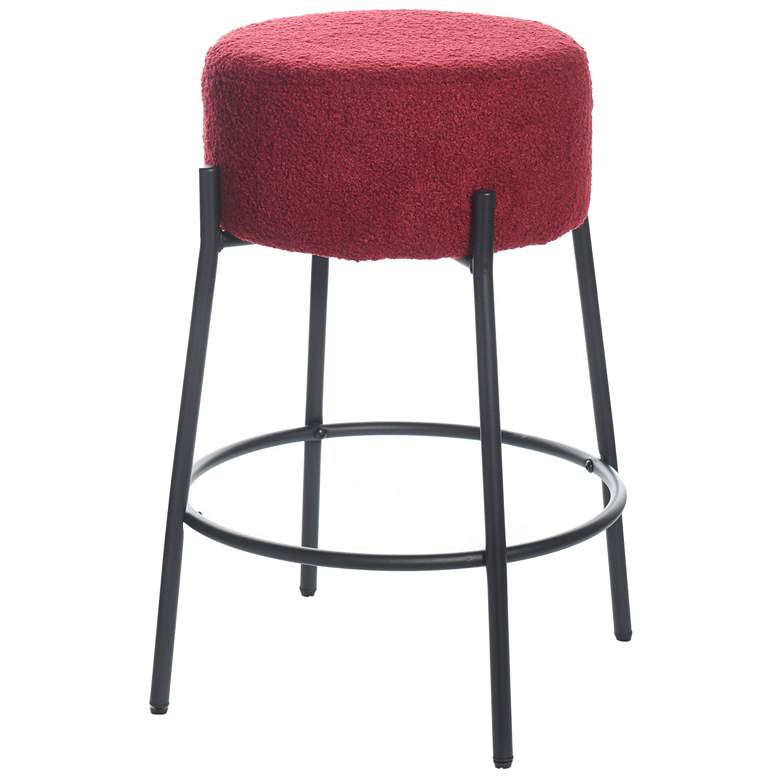 Image 1 Soloist 26" High Maroon Boucle Upholstered Counter Stool