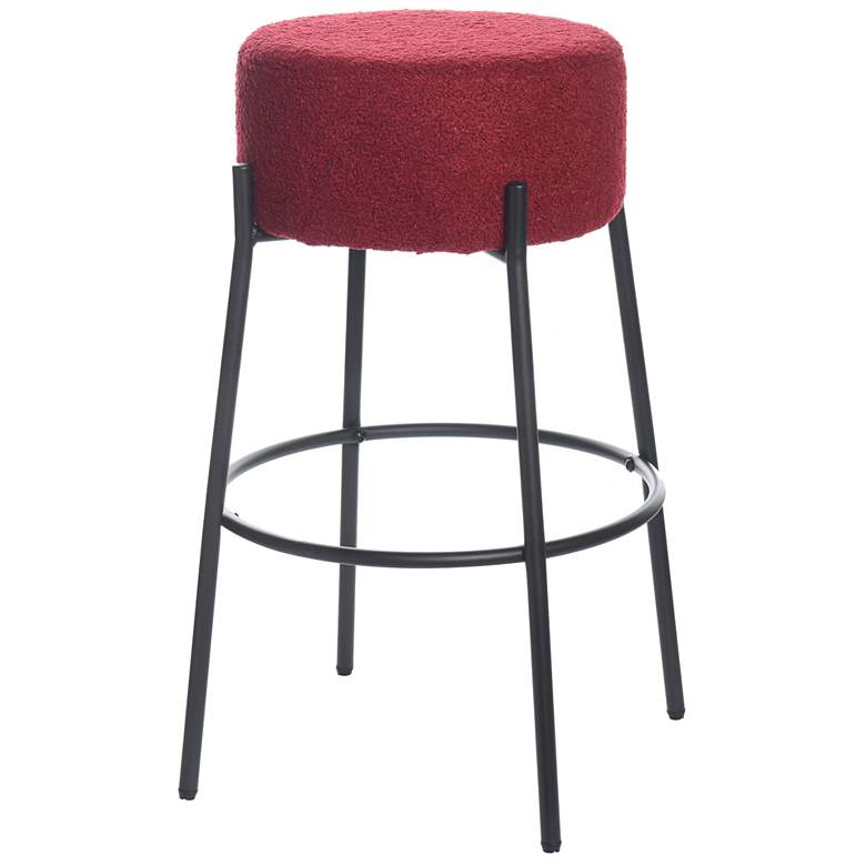Image 1 Soloist 29" High Maroon Boucle Upholstered Bar Stool