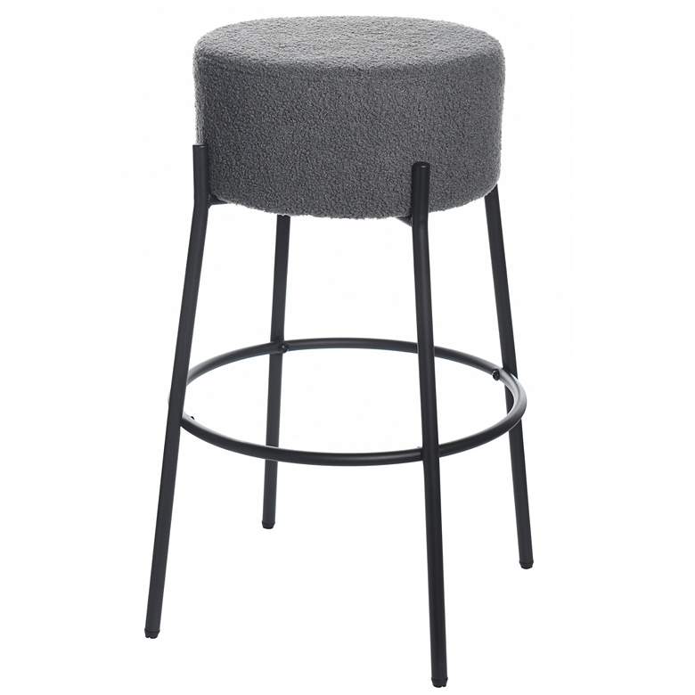 Image 1 Soloist 29" High Slate Grey Boucle Upholstered Bar Stool