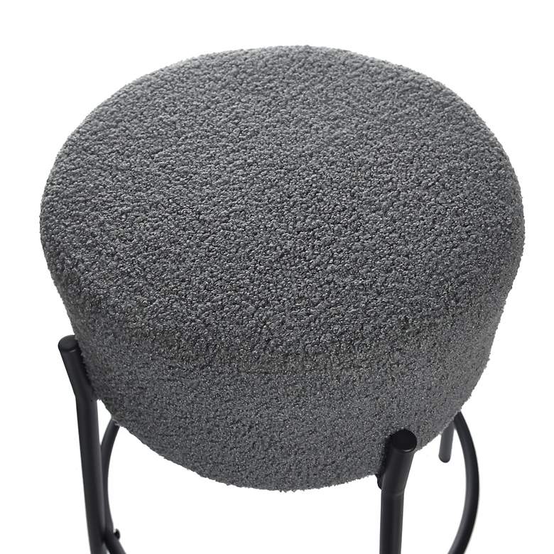 Image 3 Soloist 29" High Slate Grey Boucle Upholstered Bar Stool more views