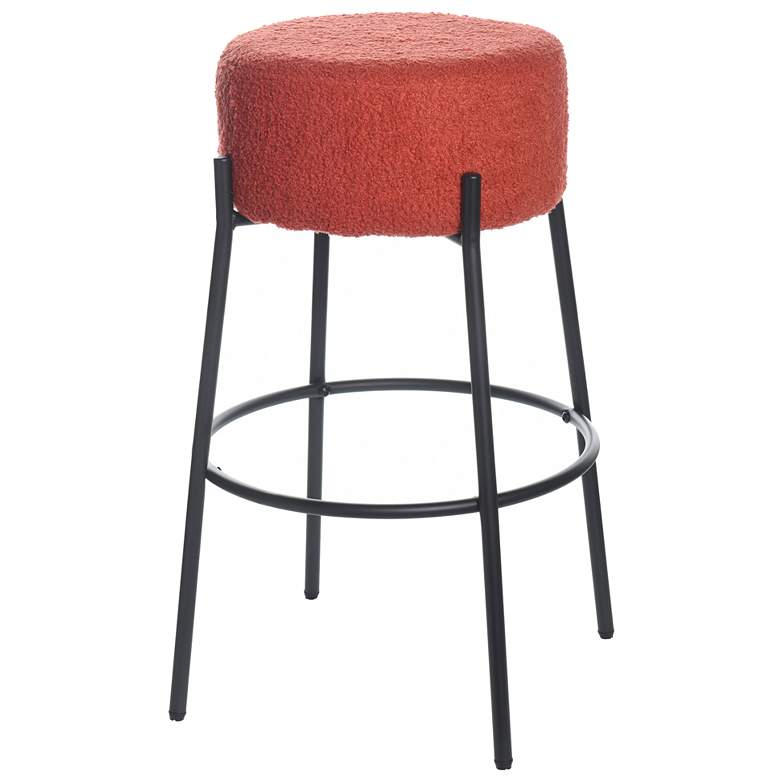 Image 1 Soloist 29" High Tangerine Boucle Upholstered Bar Stool