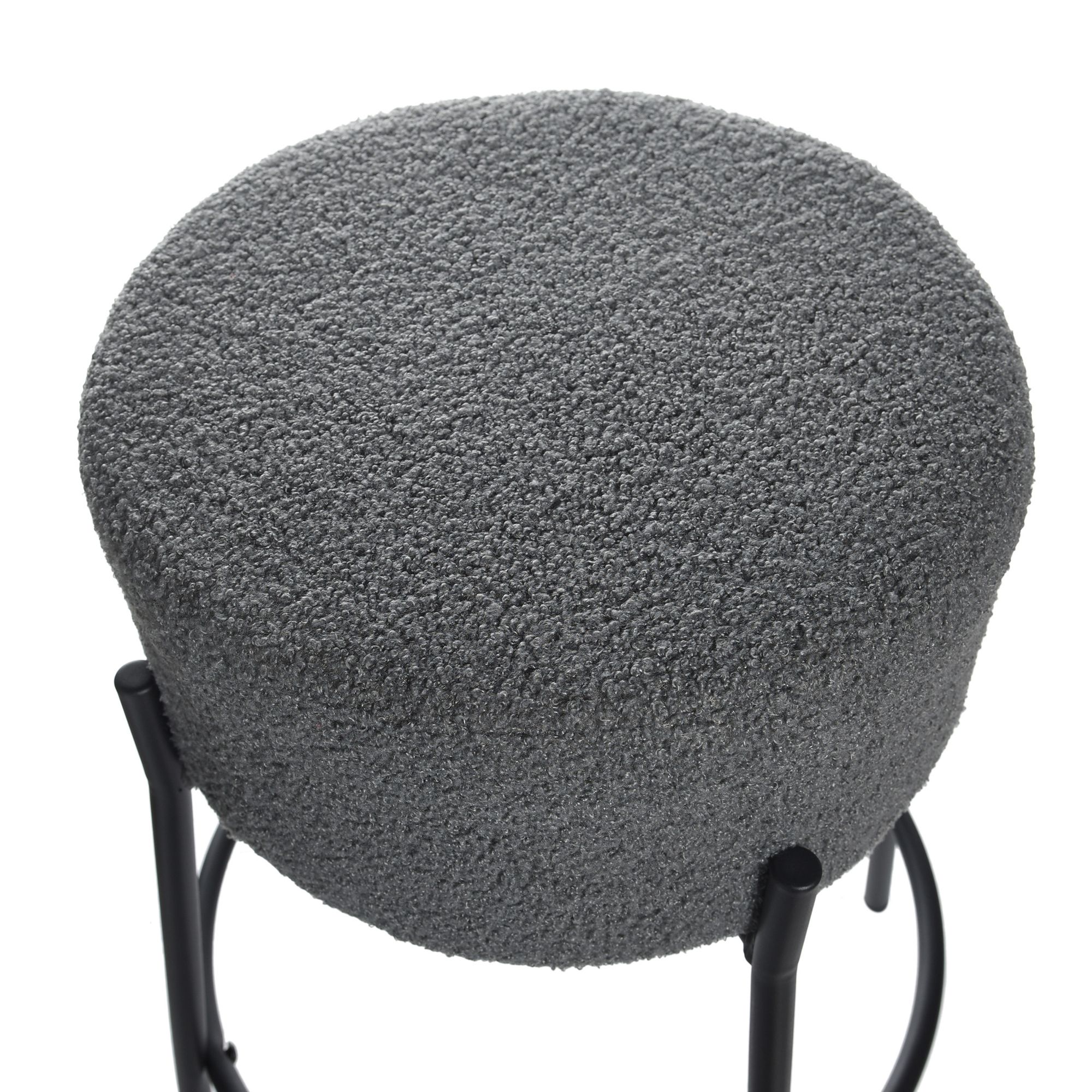Image 3 Soloist 29" Slate Gray Fabric and Black Bar Stool more views