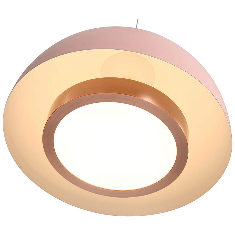 Image 7 Solsken 12" LED Pendant in Dusty Rose with Aged Copper more views