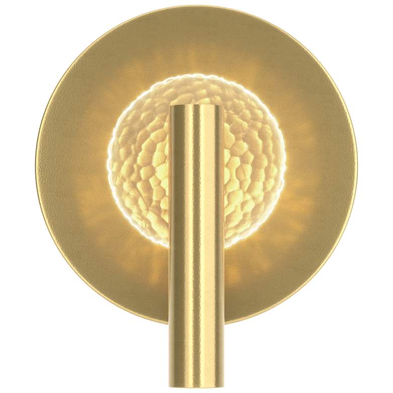 Image 1 Solstice 10.6 inch High Modern Brass Sconce With Clear Glass Shade