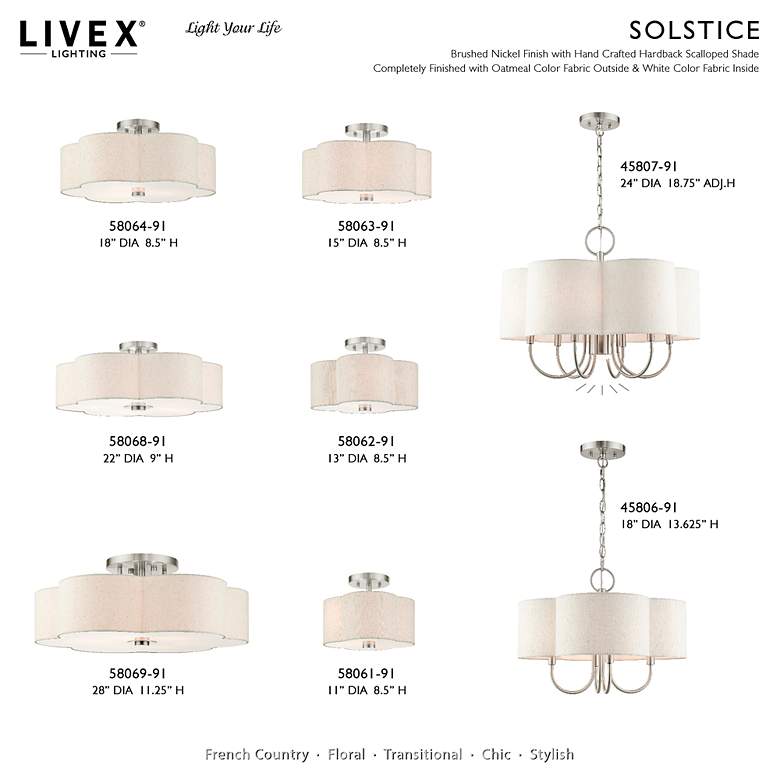 Image 7 Solstice 11" Wide Brushed Nickel Ceiling Light more views