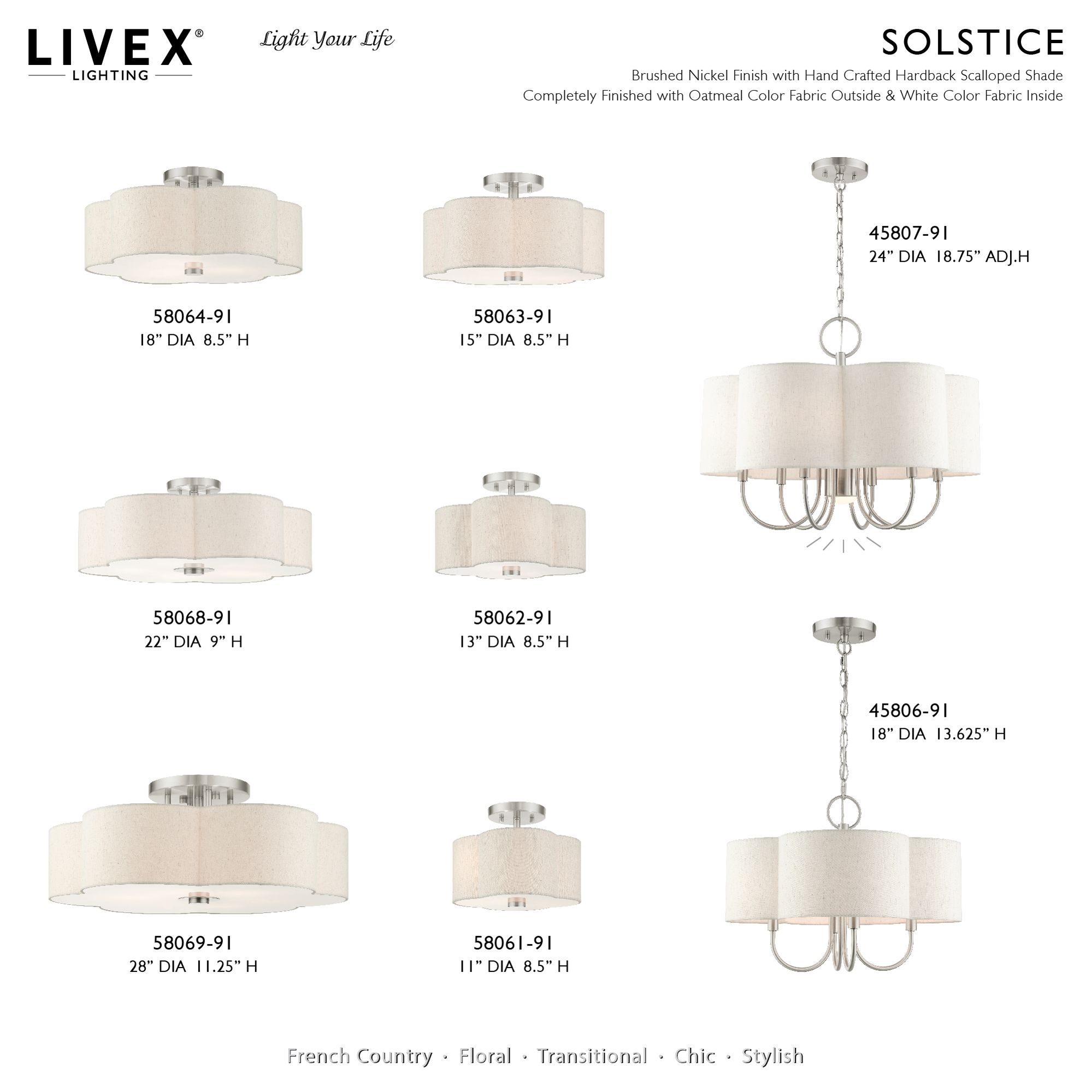 Solstice 11" Wide Brushed Nickel Ceiling Light