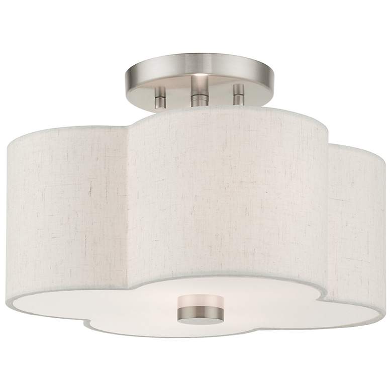 Image 6 Solstice 13 inch Wide Brushed Nickel Quatrefoil Ceiling Light more views