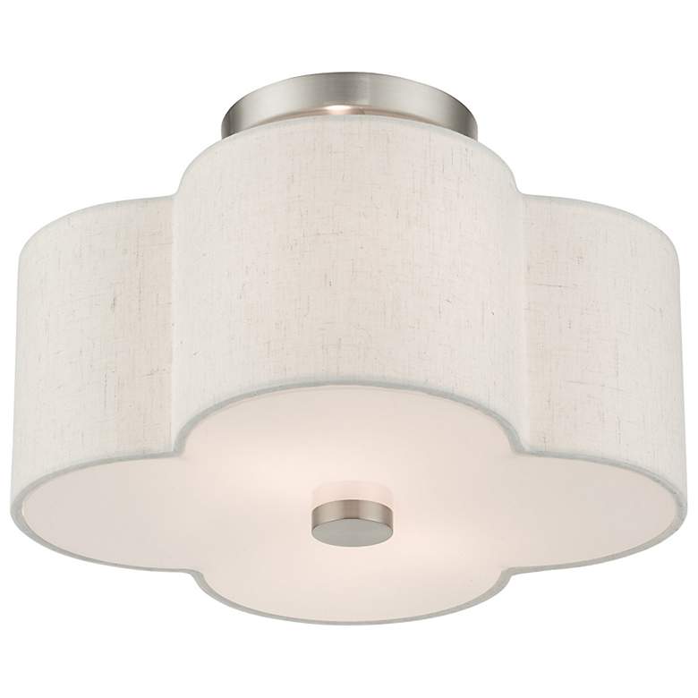 Image 7 Solstice 13 inch Wide Brushed Nickel Quatrefoil Ceiling Light more views