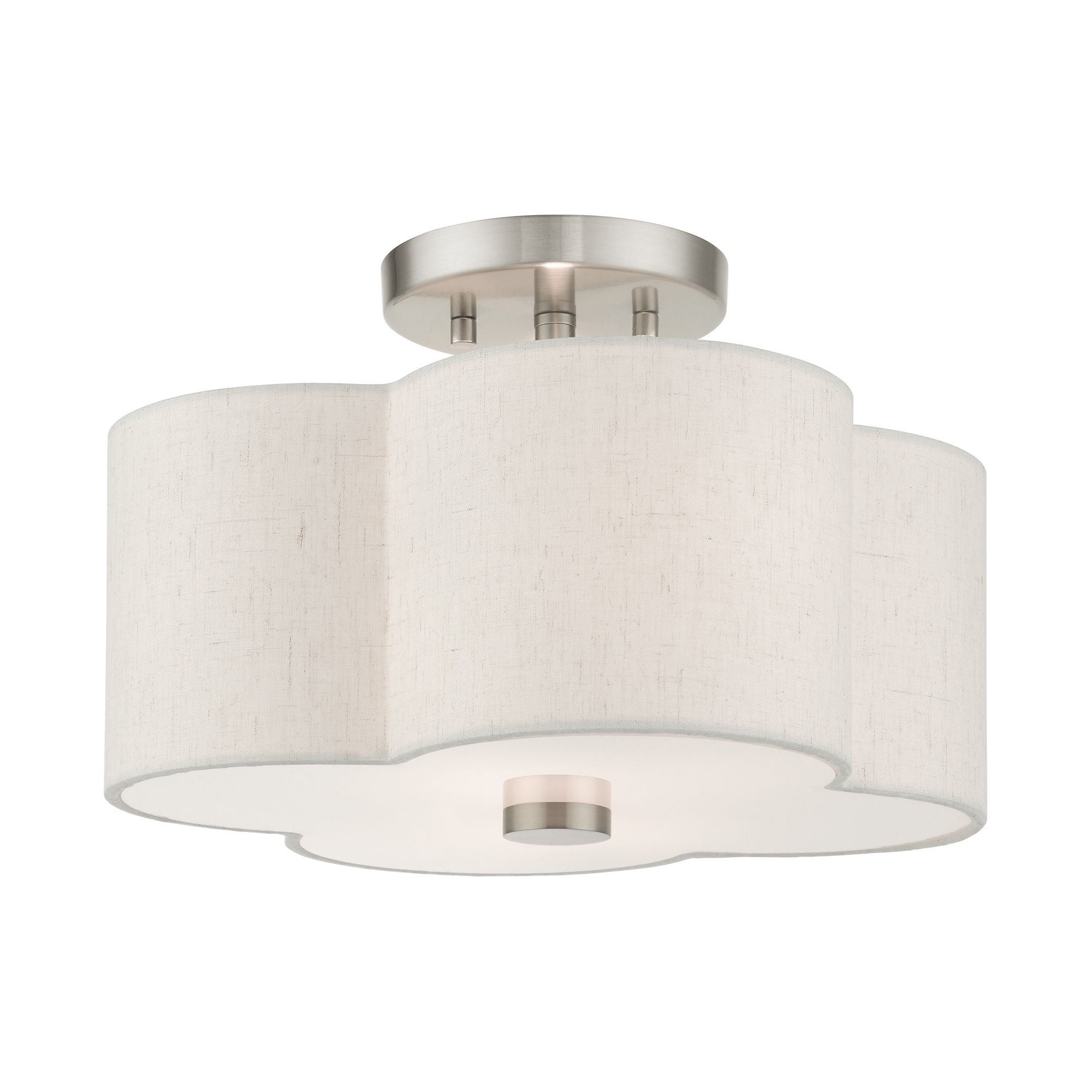 Solstice 13" Wide Brushed Nickel Quatrefoil Ceiling Light in scene