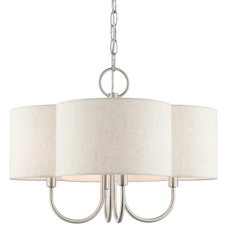 Image 3 Solstice 18" Wide Brushed Nickel Shade Chandelier