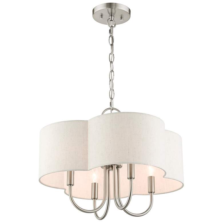 Image 7 Solstice 18" Wide Brushed Nickel Shade Chandelier more views