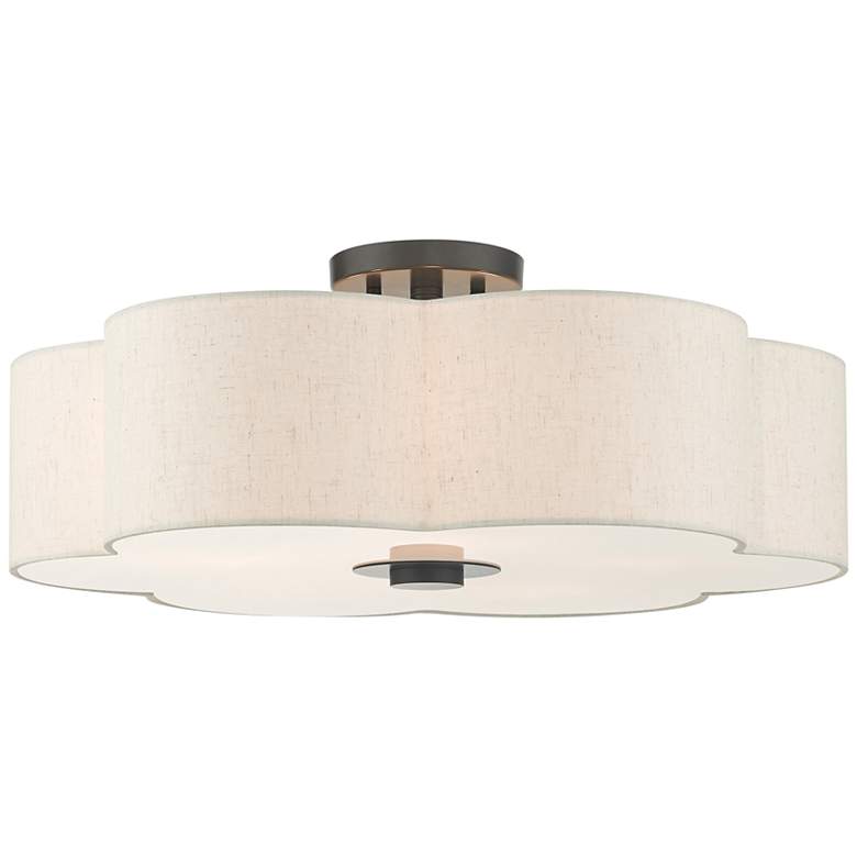 Image 3 Solstice 22" Wide English Bronze Scalloped Ceiling Light