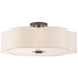 Solstice 22" Wide English Bronze Scalloped Ceiling Light