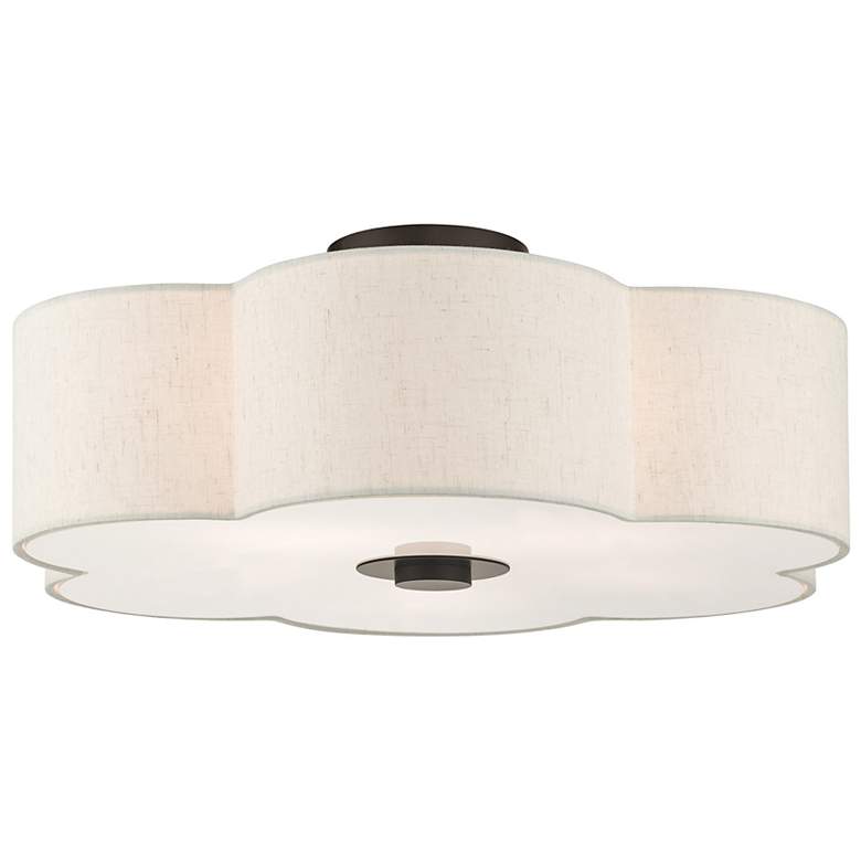 Image 6 Solstice 22" Wide English Bronze Scalloped Ceiling Light more views