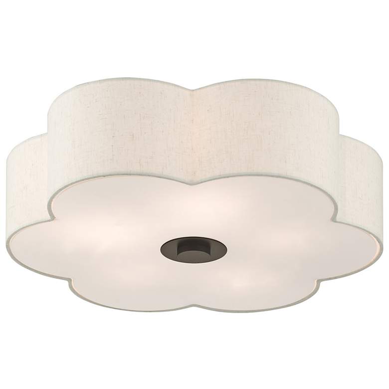 Image 7 Solstice 22" Wide English Bronze Scalloped Ceiling Light more views