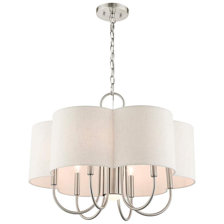 Image 7 Solstice 24" Wide Brushed Nickel 7-Light Shade Chandelier more views