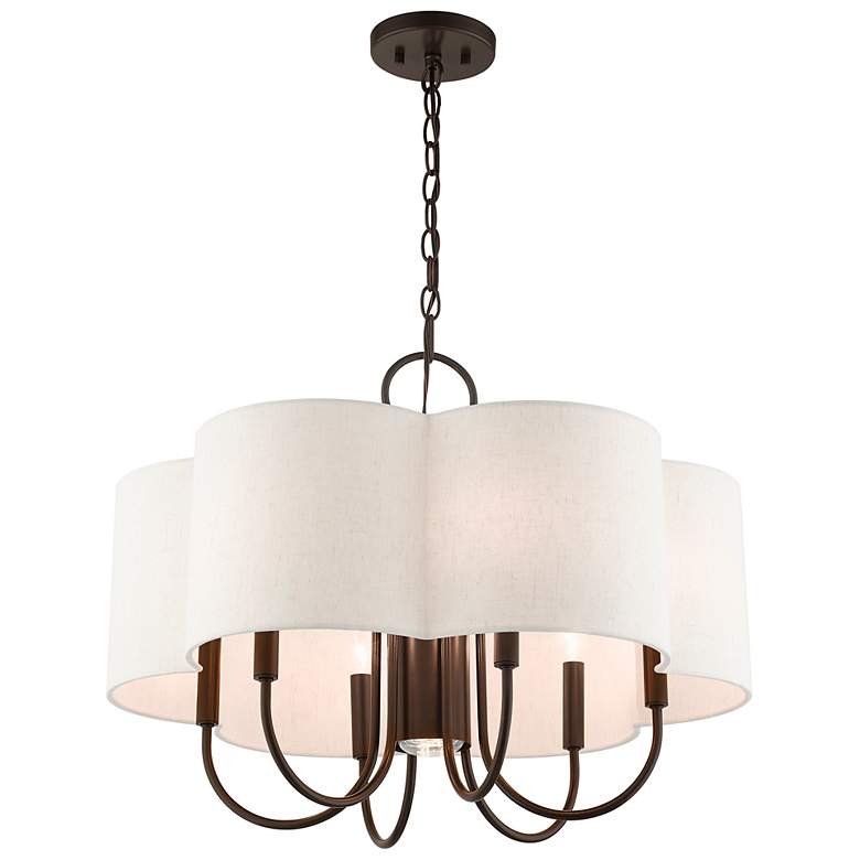 Image 4 Solstice 24" Wide English Bronze 7-Light Shade Chandelier more views