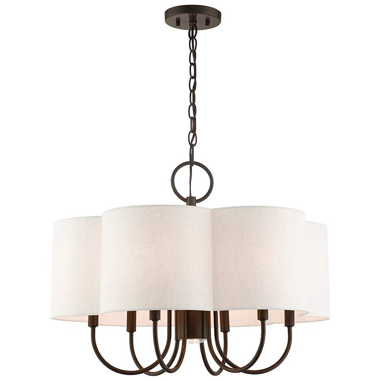 Image 5 Solstice 24" Wide English Bronze 7-Light Shade Chandelier more views