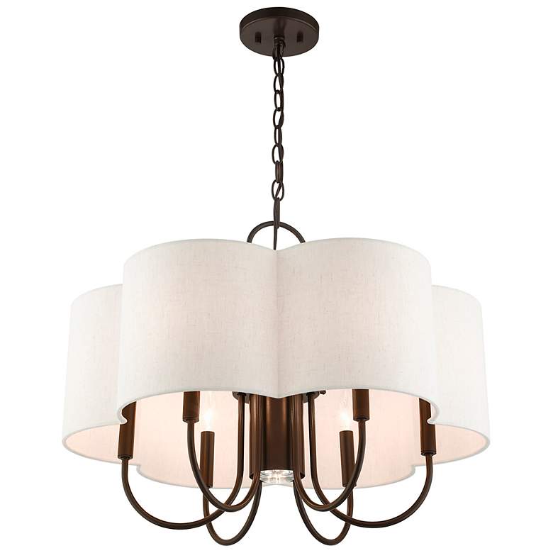 Image 6 Solstice 24" Wide English Bronze 7-Light Shade Chandelier more views