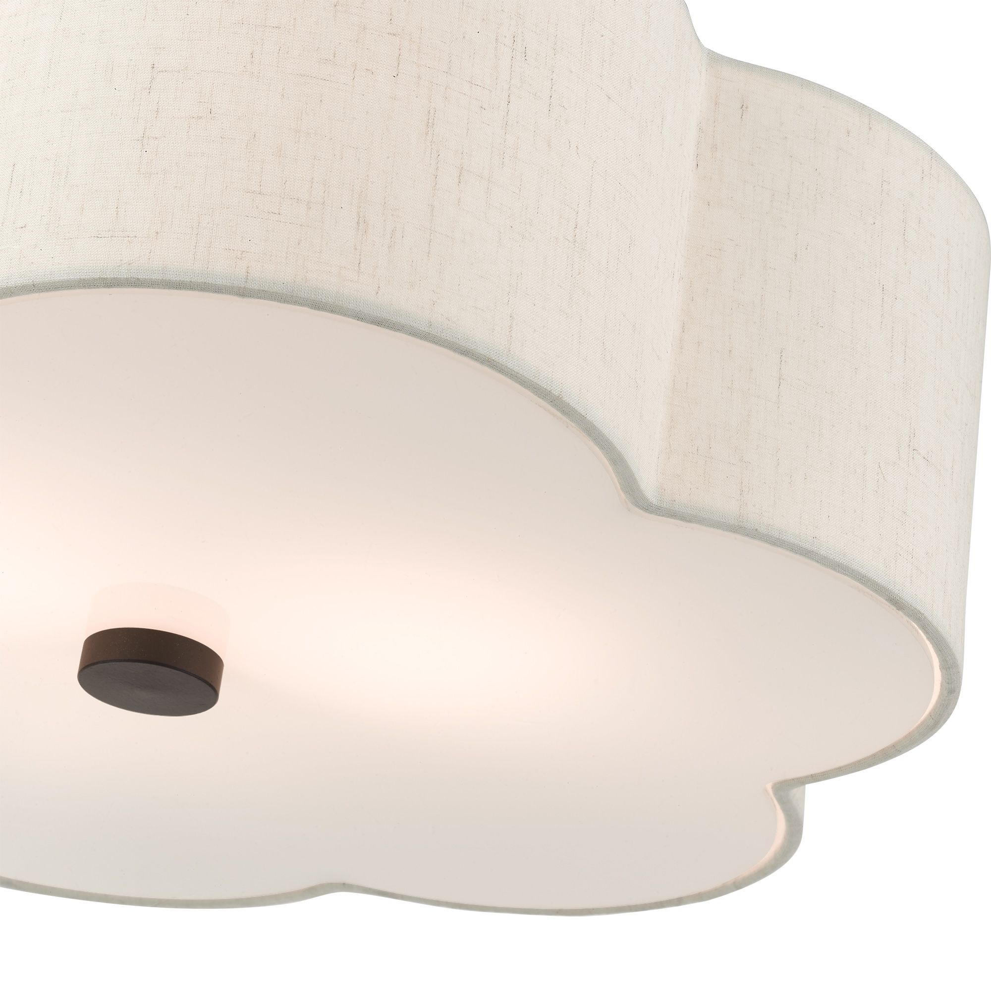 Solstice 3 Light English Bronze Semi Flush in scene