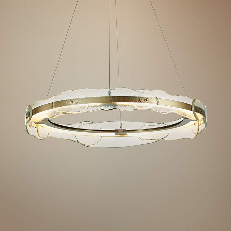 Image 1 Solstice 35 3/4" Wide Soft Gold and Glass LED Pendant Light