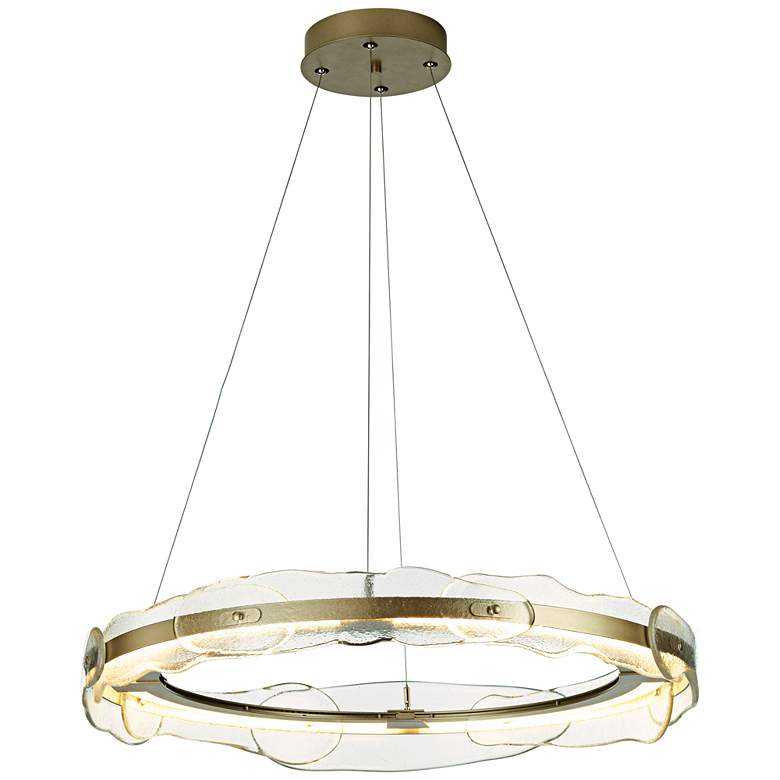 Image 3 Solstice 35 3/4" Wide Soft Gold and Glass LED Pendant Light more views