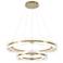 Solstice 36.6"W Tiered Brass Standard LED Pendant w/ Clear Glass Shade