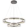 Solstice 36.6"W Tiered Natural Iron Standard LED Pendant w/ Clear Shad