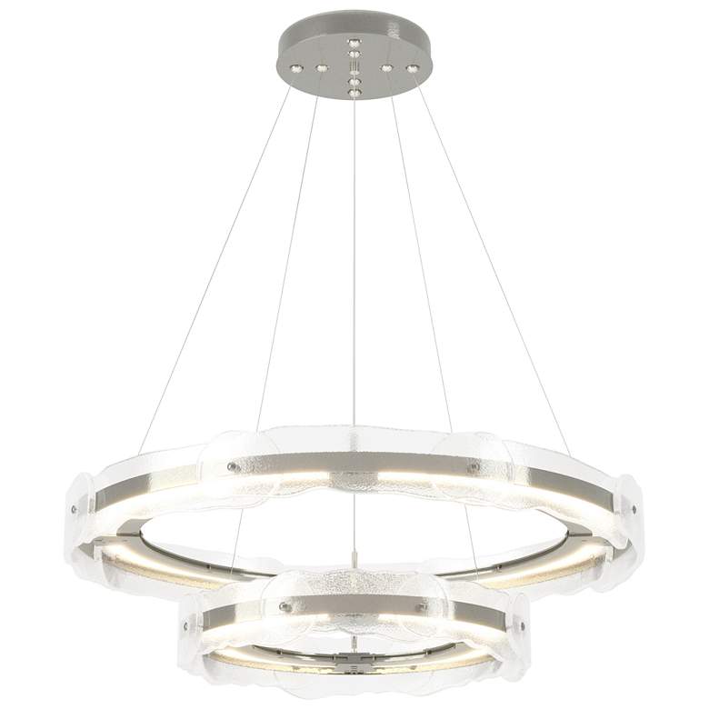Image 1 Solstice 36.6"W Tiered Sterling Standard LED Pendant w/ Clear Glass Sh