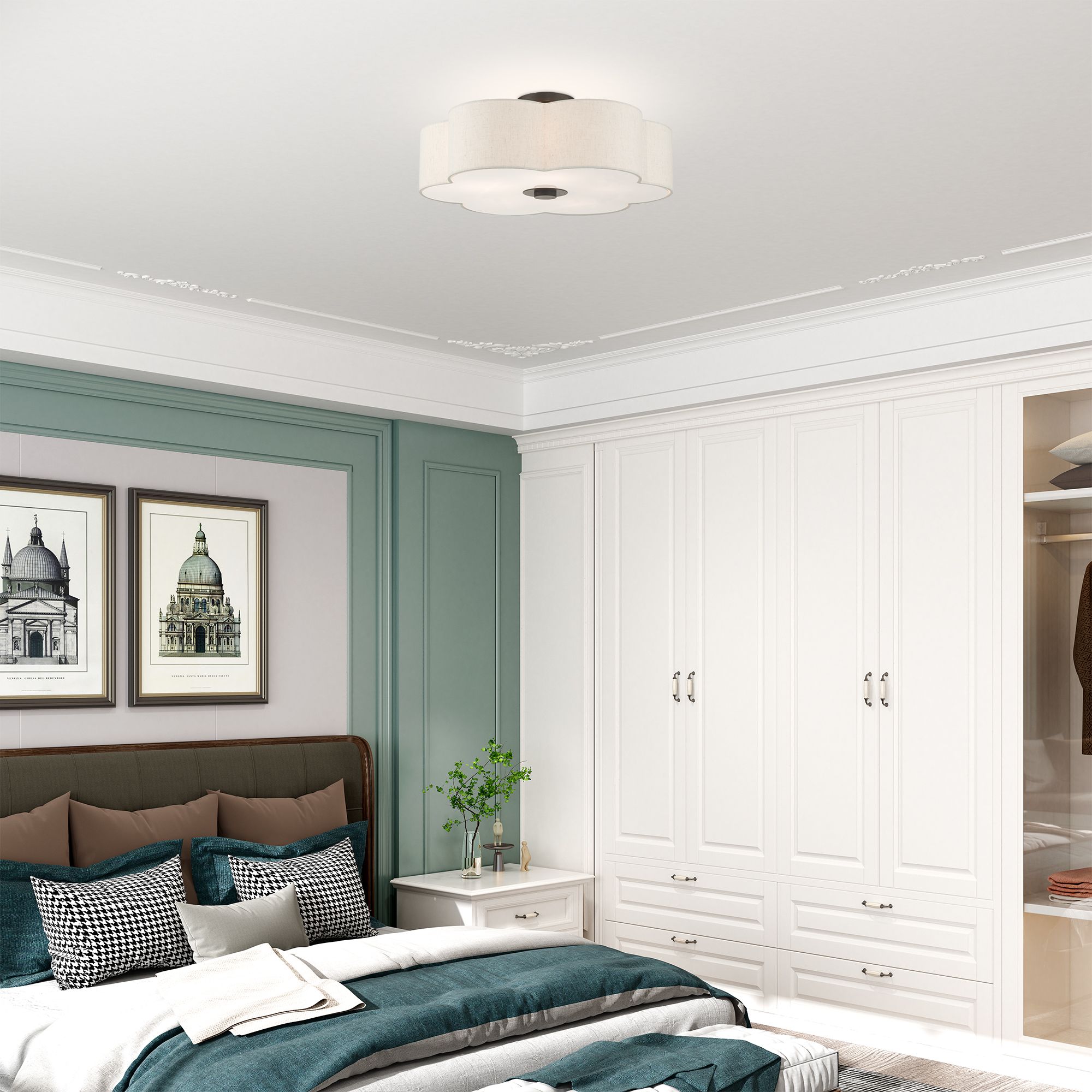 Solstice 6-Light English Bronze Semi Flush Ceiling Light