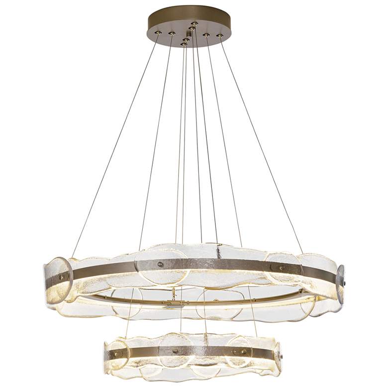 Image 1 Solstice LED Tiered Pendant - Gold Finish - Clear Glass - Standard Height