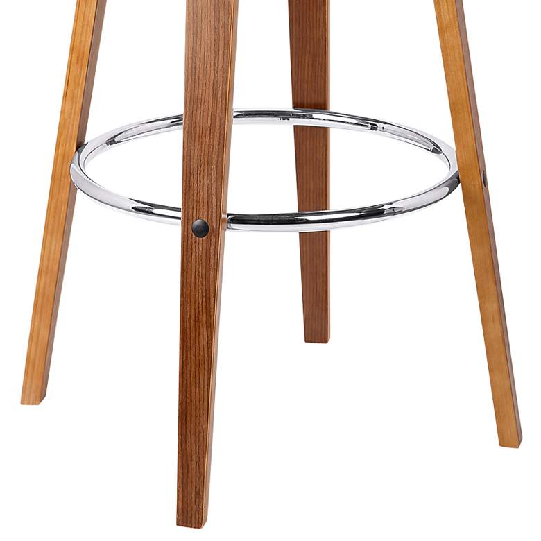 Image 3 Solvang 26 in. Swivel Barstool in Brown Faux Leather and Walnut Wood more views