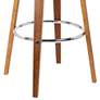 Solvang 26 in. Swivel Barstool in Brown Faux Leather and Walnut Wood