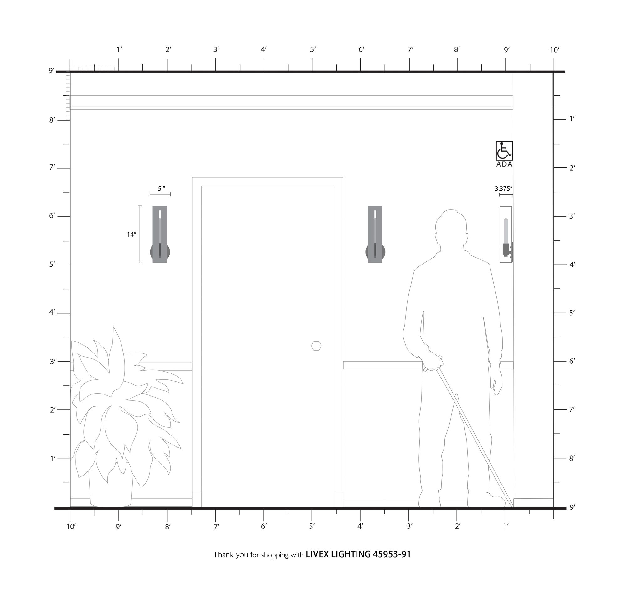 Soma 1 Light Brushed Nickel ADA Singe Sconce