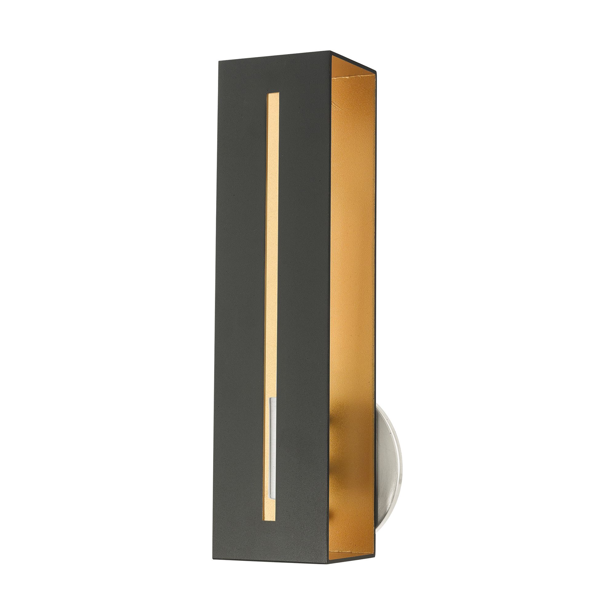 Image 3 Soma 1 Light Textured Black with Brushed Nickel Accents ADA Singe Sconce more views
