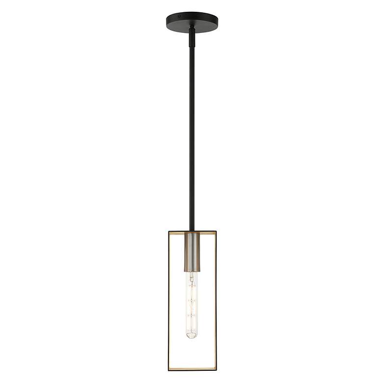 Image 4 Soma 1 Light Textured Black with Brushed Nickel Accents Pendant more views
