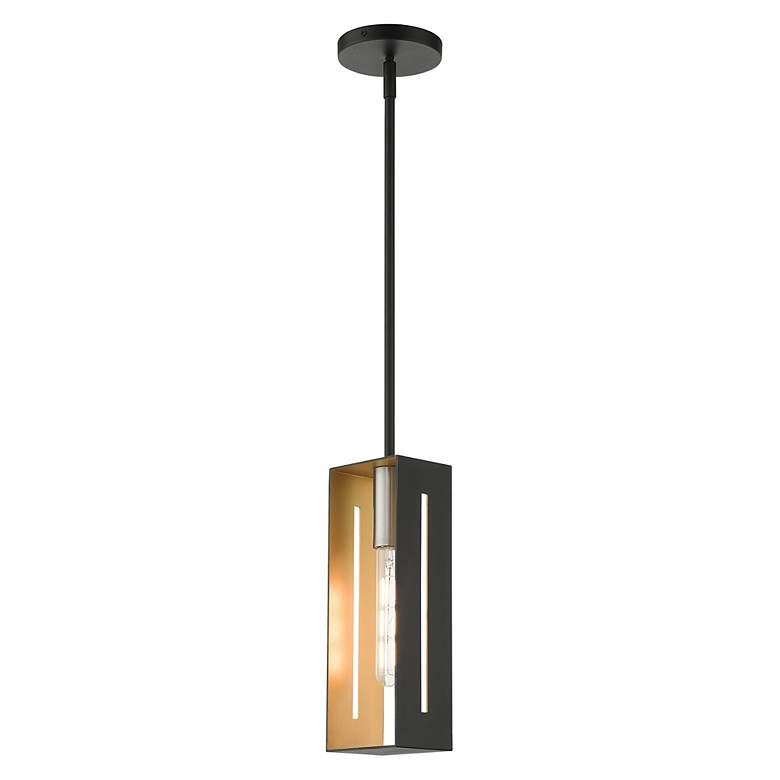 Image 6 Soma 1 Light Textured Black with Brushed Nickel Accents Pendant more views