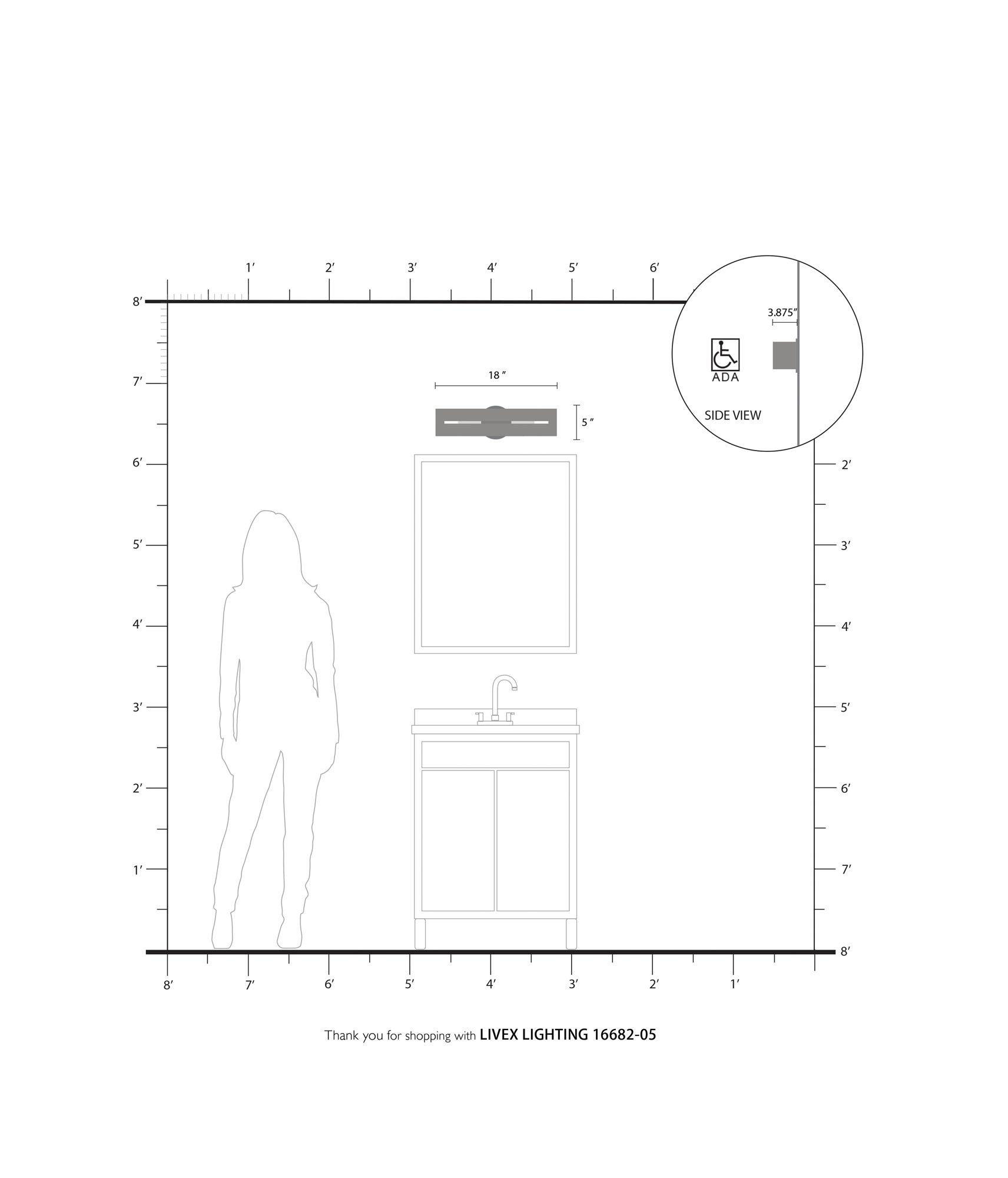Soma 2 Light Polished Chrome ADA Vanity Sconce