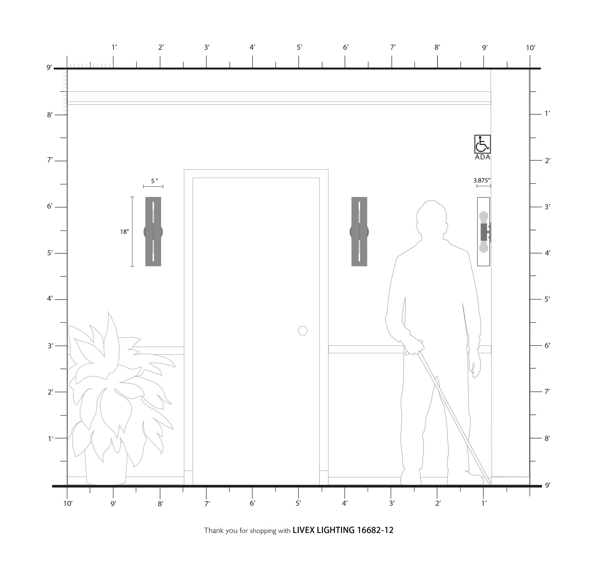 Soma 2 Light Satin Brass ADA Vanity Sconce