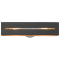 Soma 2 Light Textured Black with Brushed Nickel Accents ADA Vanity Sconce