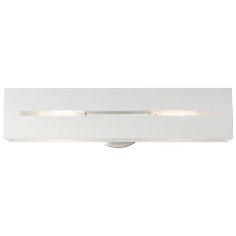 Image 1 Soma 2 Light Textured White with Brushed Nickel Finish Accents ADA Sconce