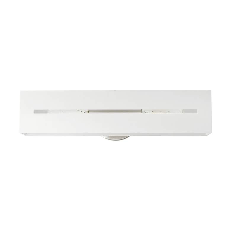 Image 2 Soma 2 Light Textured White with Brushed Nickel Finish Accents ADA Sconce more views