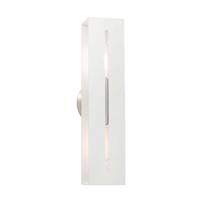 Image 5 Soma 2 Light Textured White with Brushed Nickel Finish Accents ADA Sconce more views