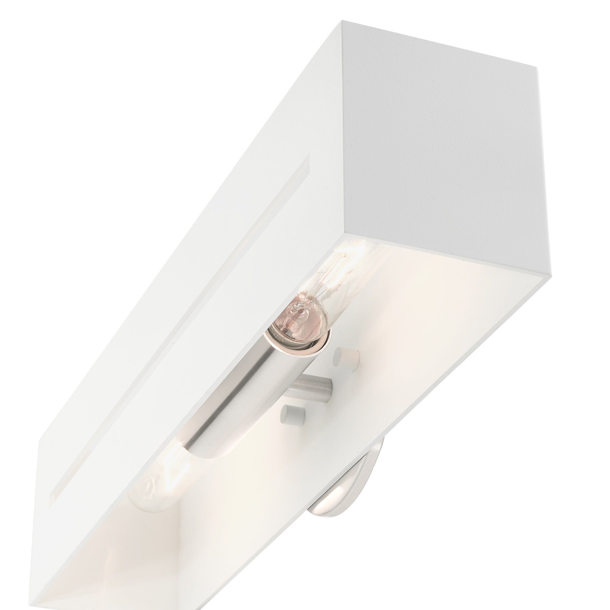 Soma 2 Light Textured White with Brushed Nickel Finish Accents ADA Sconce