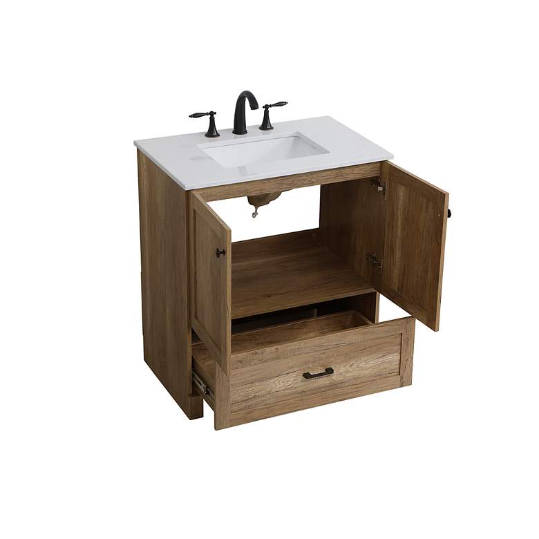 Image 6 Soma 30" Wide White Natural Oak Single Sink Bathroom Vanity more views