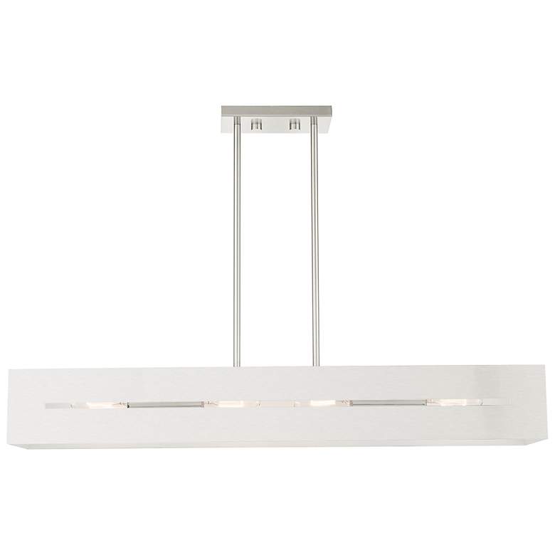 Image 2 Soma 4 Light Brushed Nickel Linear Chandelier